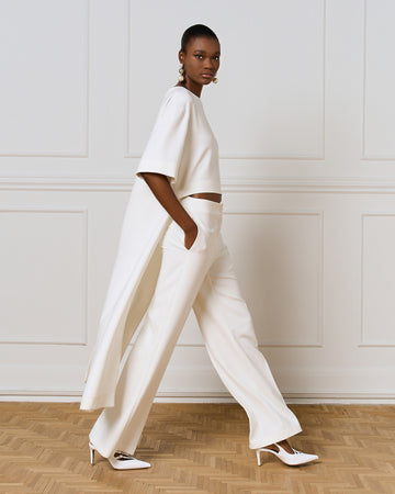 Access Fashion Off White Asymmetrical Blouse