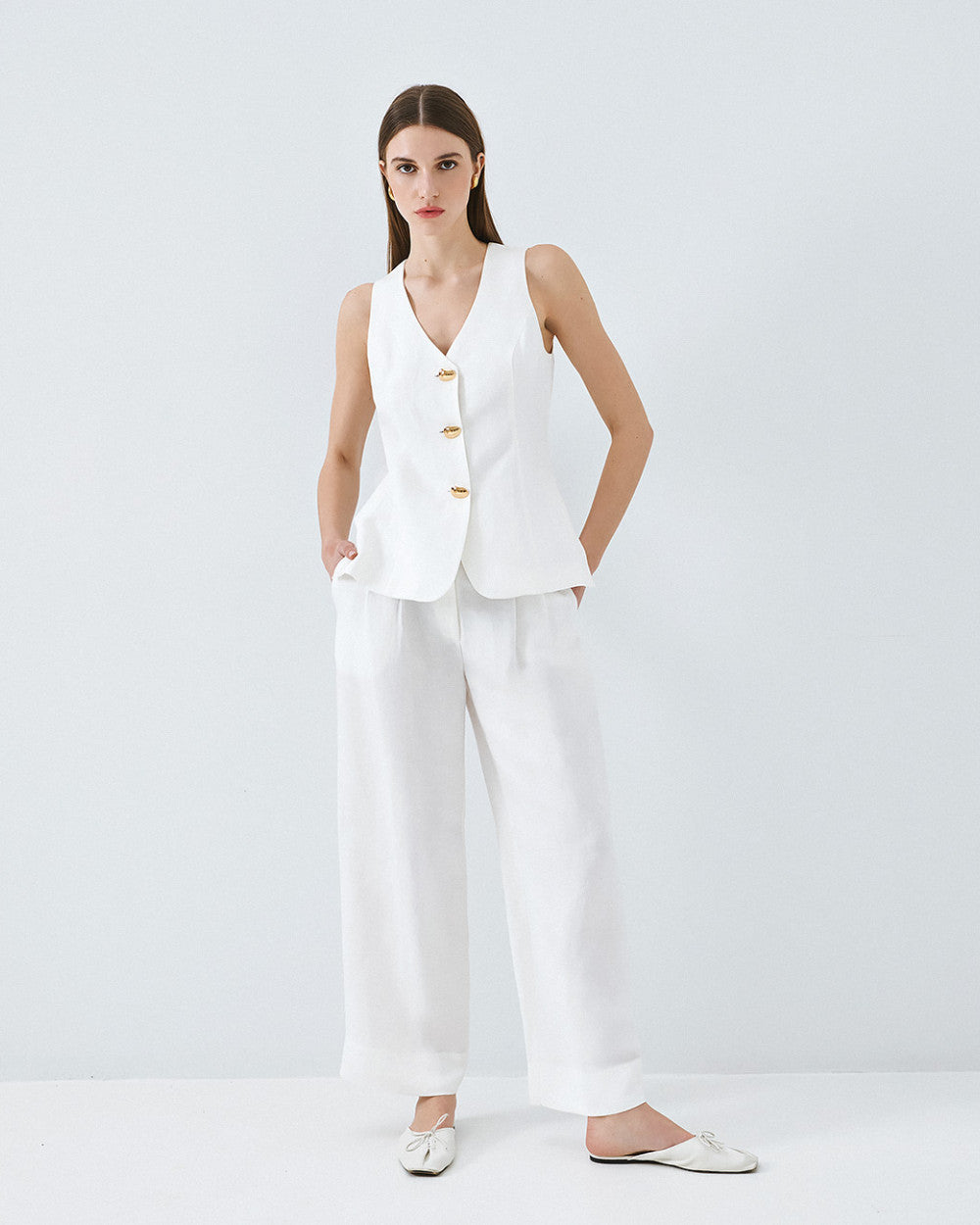 Access Fashion Off White Trouser
