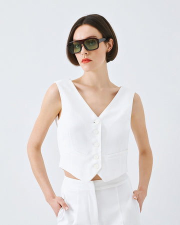 Access Fashion Off White Waistocat