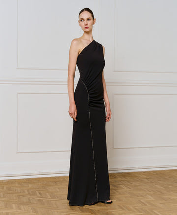 Access Fashion One Shoulder Black Dress