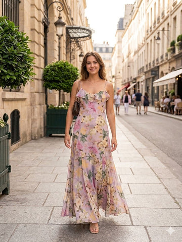 Access Fashion Pink Ruffle Floral - Dress