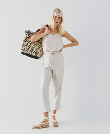 Access Fashion Sand Metallic-Effect Strappy Cami