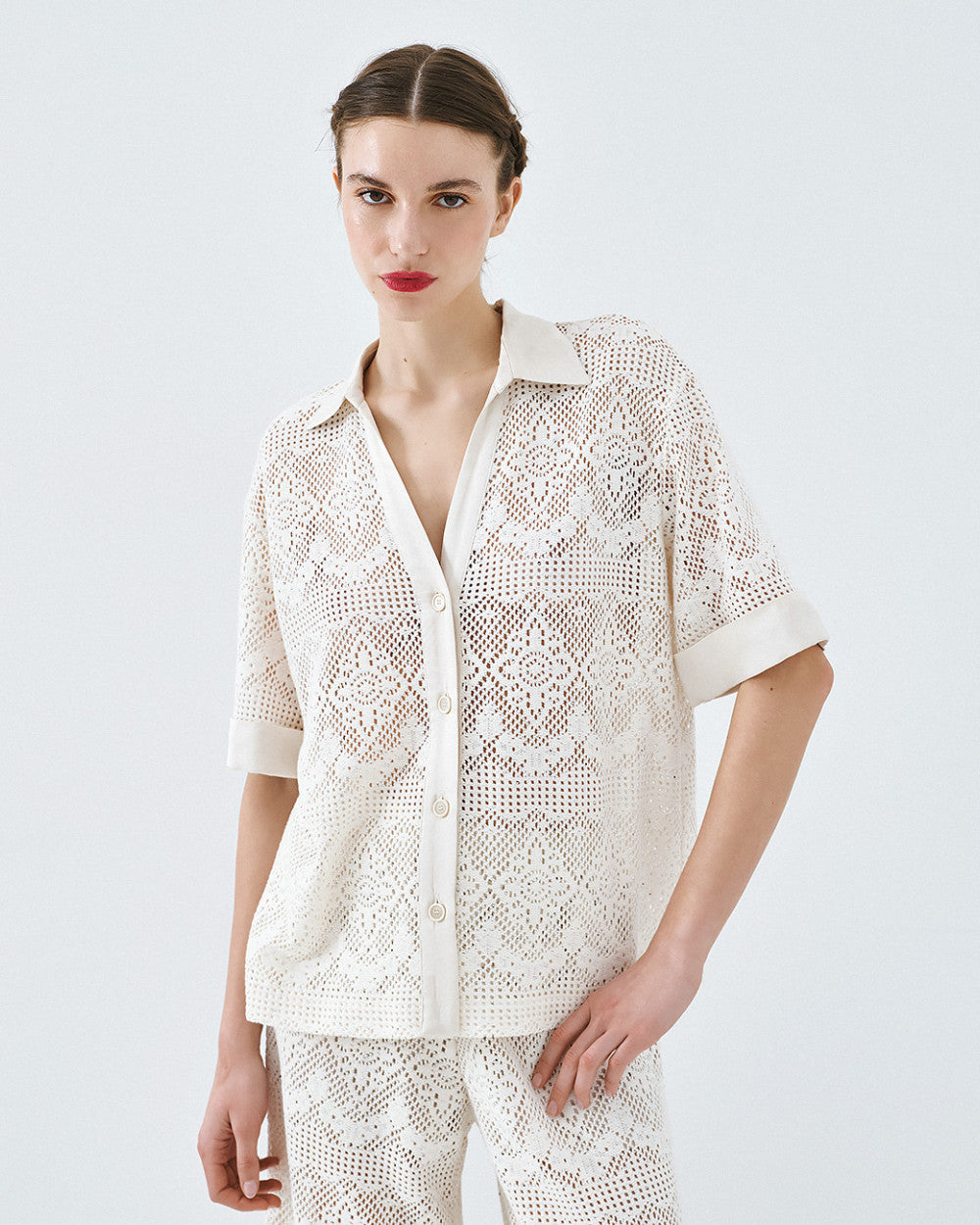 Access Fashion Semi SHeer Floral Shirt