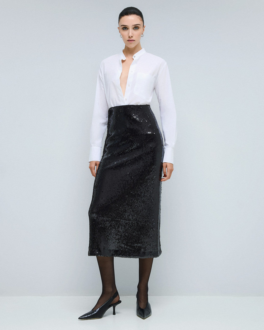 Access Fashion Sequin Black Skirt