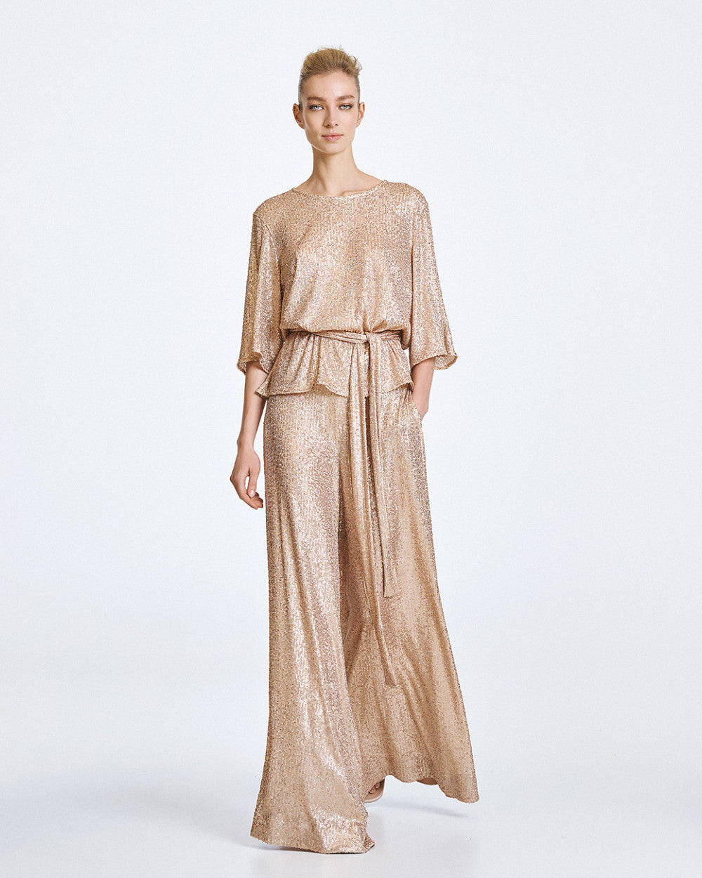 Access Fashion Sequin Gold Pants
