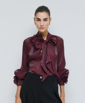 Access Fashion Shimmery Wine Blouse