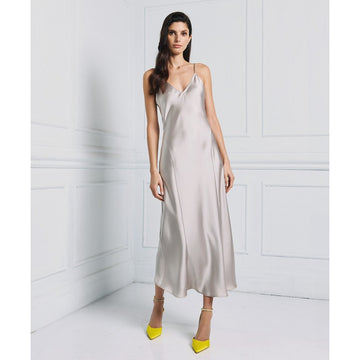 Access Fashion Silver Strappy Satin Dress