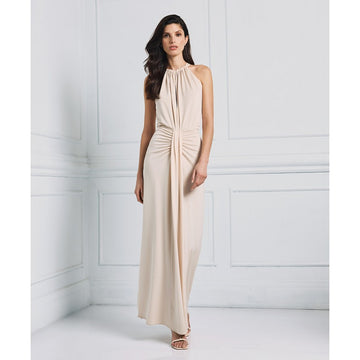 Access Fashion Vanilla Maxi Halter Neck Dress With Ruching