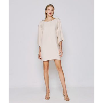 Access Fashion Vanilla Mini Dress With Decorative Rhinestones