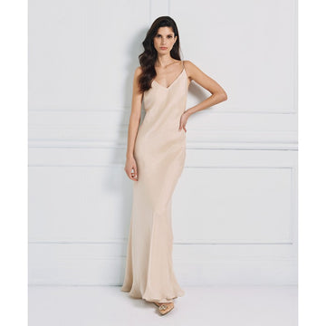 Access Fashion Vanilla Satin Maxi Dress