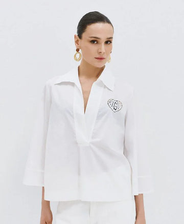 Access Fashion White Blouse With Heart