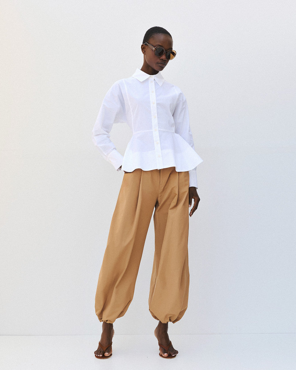 Access Fashion White Shirt With A Peplum Hem
