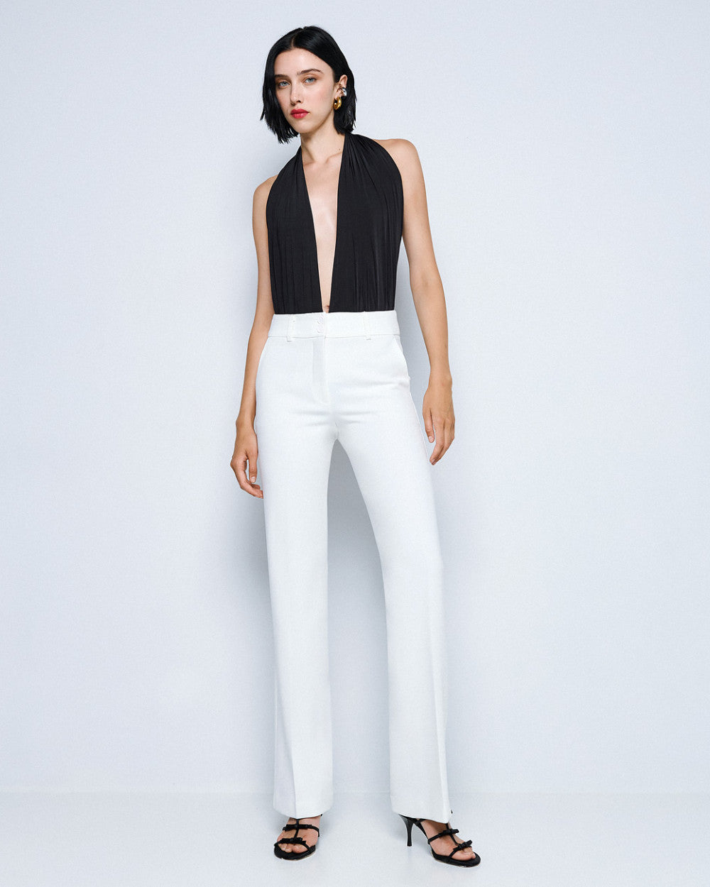Access Fashion White Straight-Leg Full Length Pants
