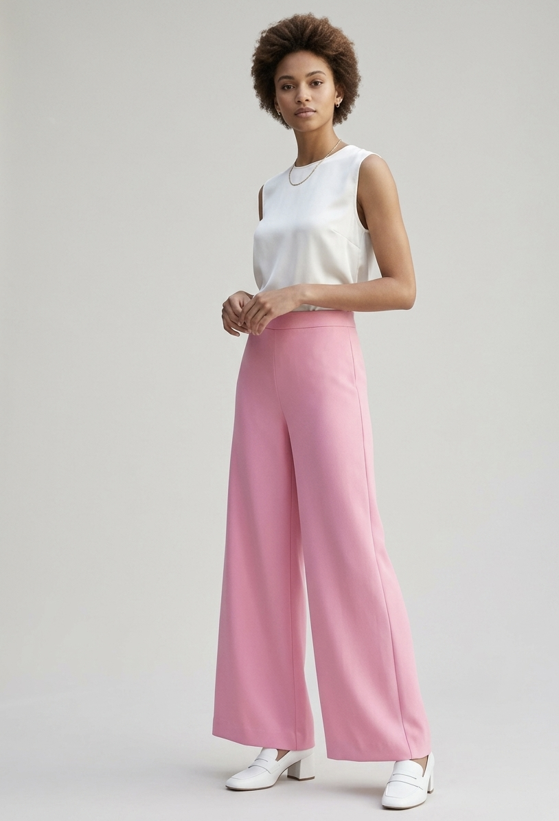 Access Fashion Wide Leg Petal Pink Trouser