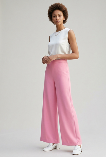 Access Fashion Wide Leg Petal Pink Trouser