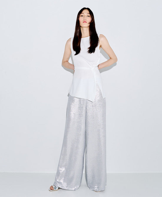 Access Fashion Wide Leg Silver Trouser 