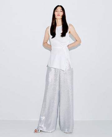 Access Fashion Wide Leg Silver Trouser 