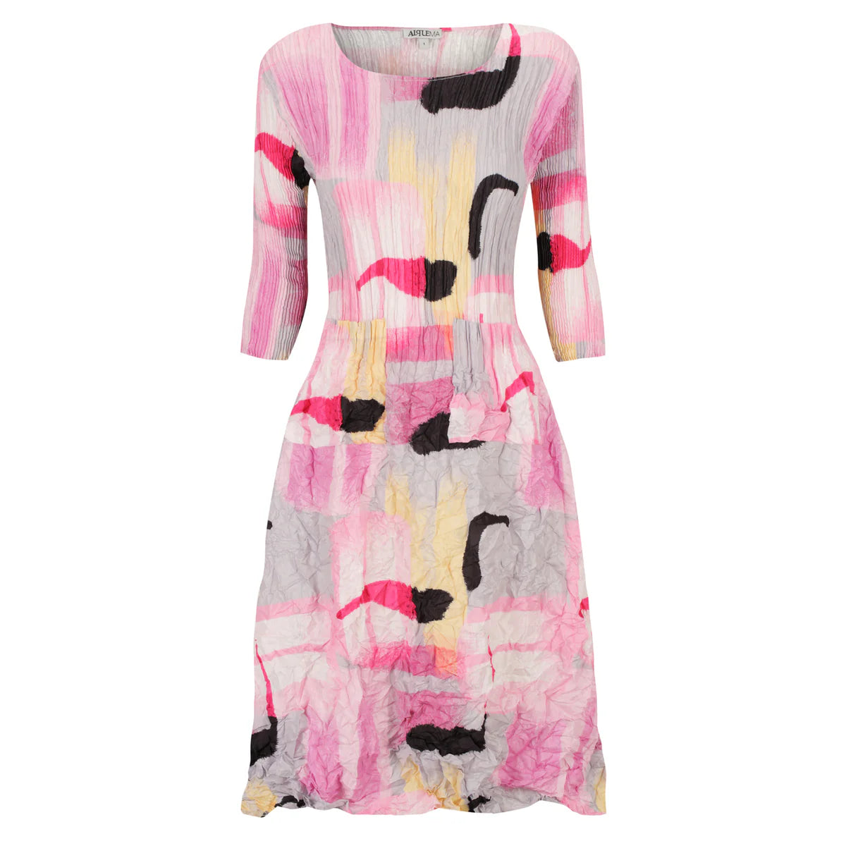Alquema Smash 3/4 Sleeve Smash Pocket Dress - Flamingo