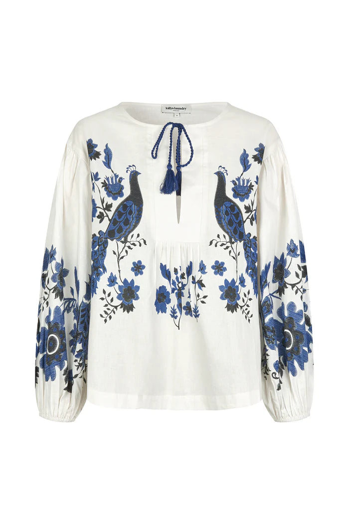 Lollys Laundry Crème 3/4 Length Askar Sleeve Blouse