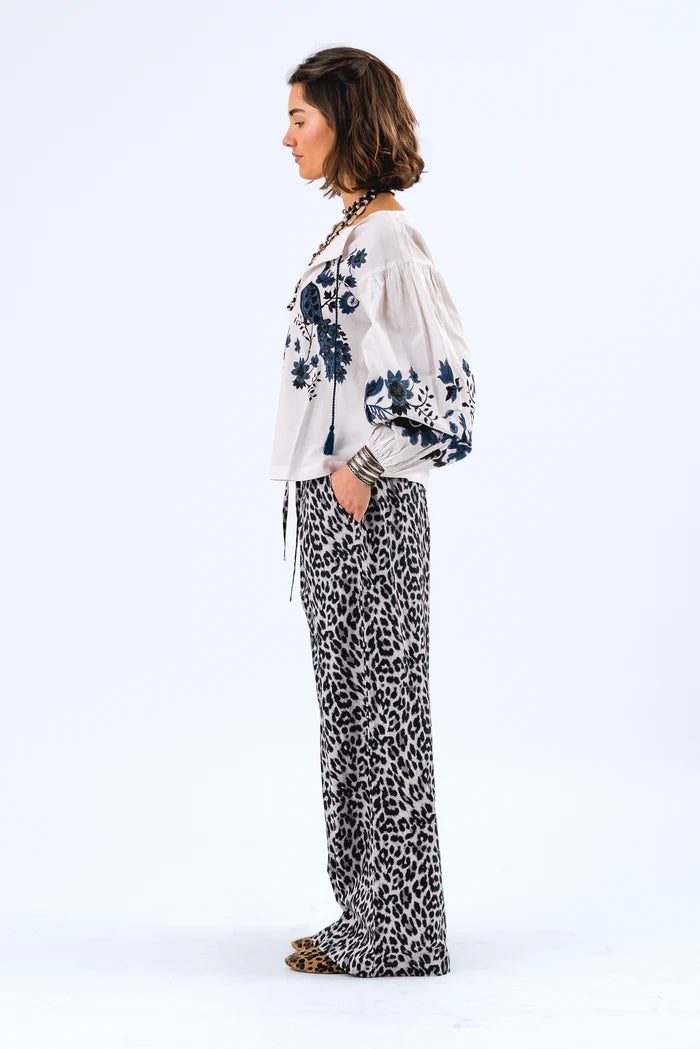 Lollys Laundry Crème 3/4 Length Askar Sleeve Blouse