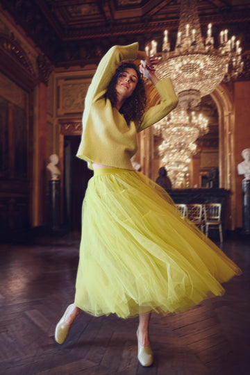 BITTE KAI RAND Lime Green Full Tulle Skirt