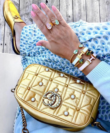 Caroline Svedbom Mini Drop Ring Gold Crystolite