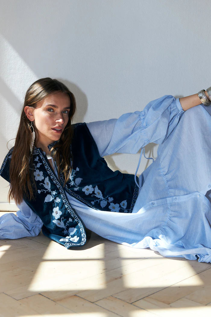 Lollys Laundry Cotton Blue Bin Vest SL