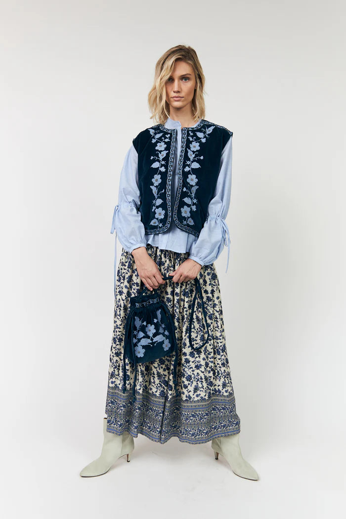 Lollys Laundry Cotton Blue Bin Vest SL