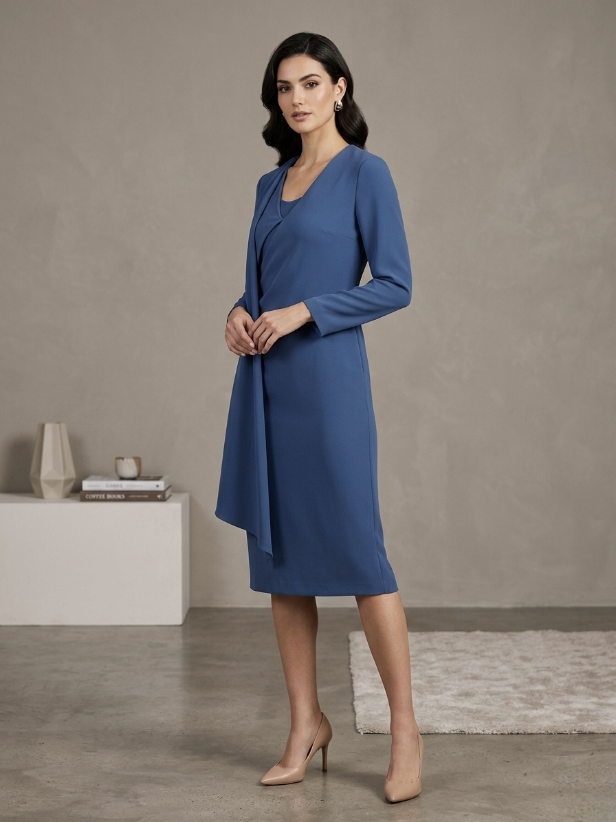 Birelin Midi Length Blue Dress