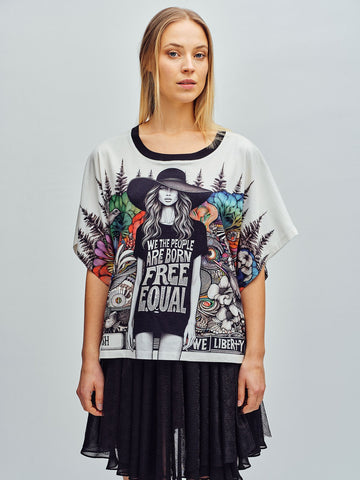 CUSTO Sinju We Are Born Free & Equal T-shirt