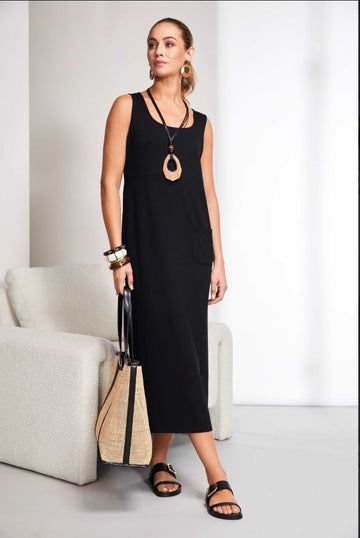 Naya Black Basic Jersey Dress With Pocket Detail
