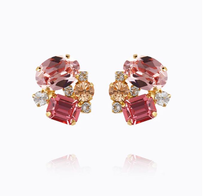 Caroline Svedbom Mini Carolina Earrings Gold Pink Combo
