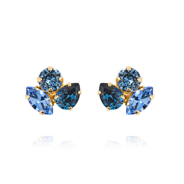 Caroline Svedbom Ana Earrings Gold Denim Blue Combo