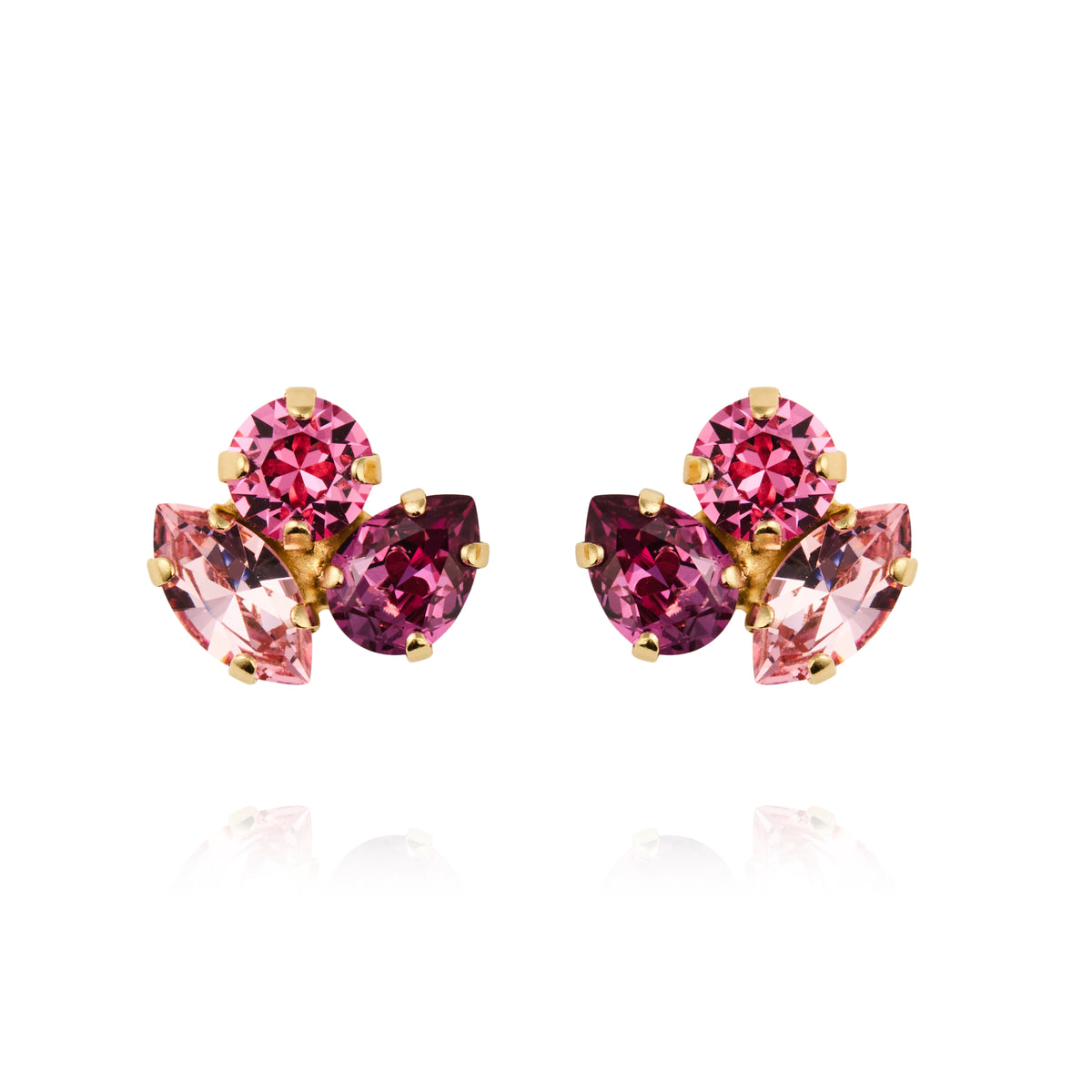 Caroline Svedbom Ana Earringsn Gold Dark Rose Combo