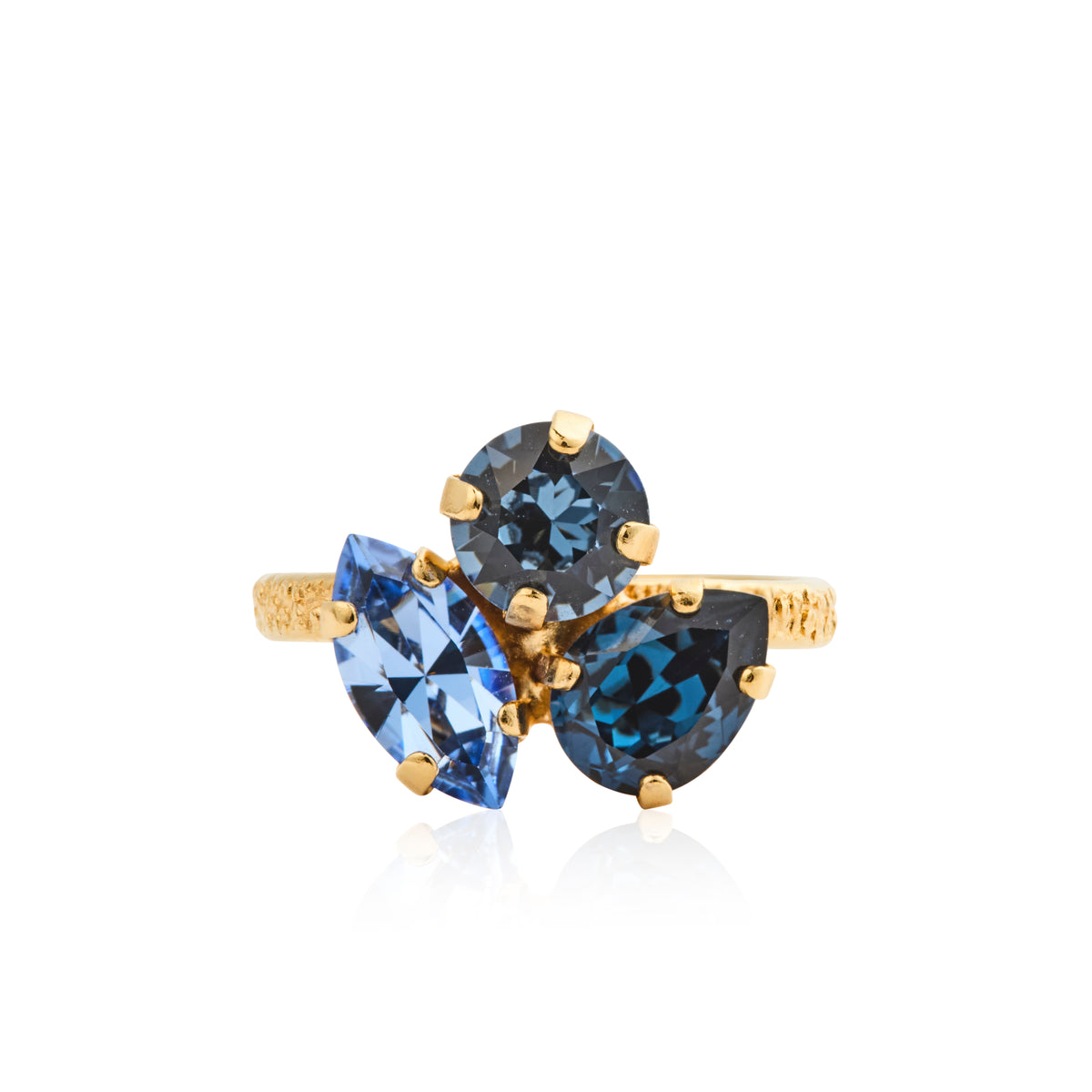 Caroline Svedbom Ana Ring Gold Denim Blue Combo