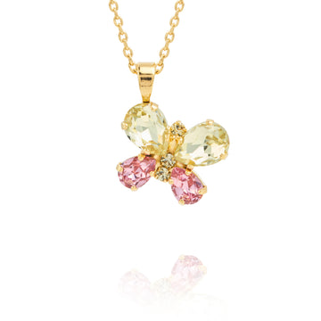Caroline Svedbom Butterfly Necklace Gold Jonquil/Dark Rose