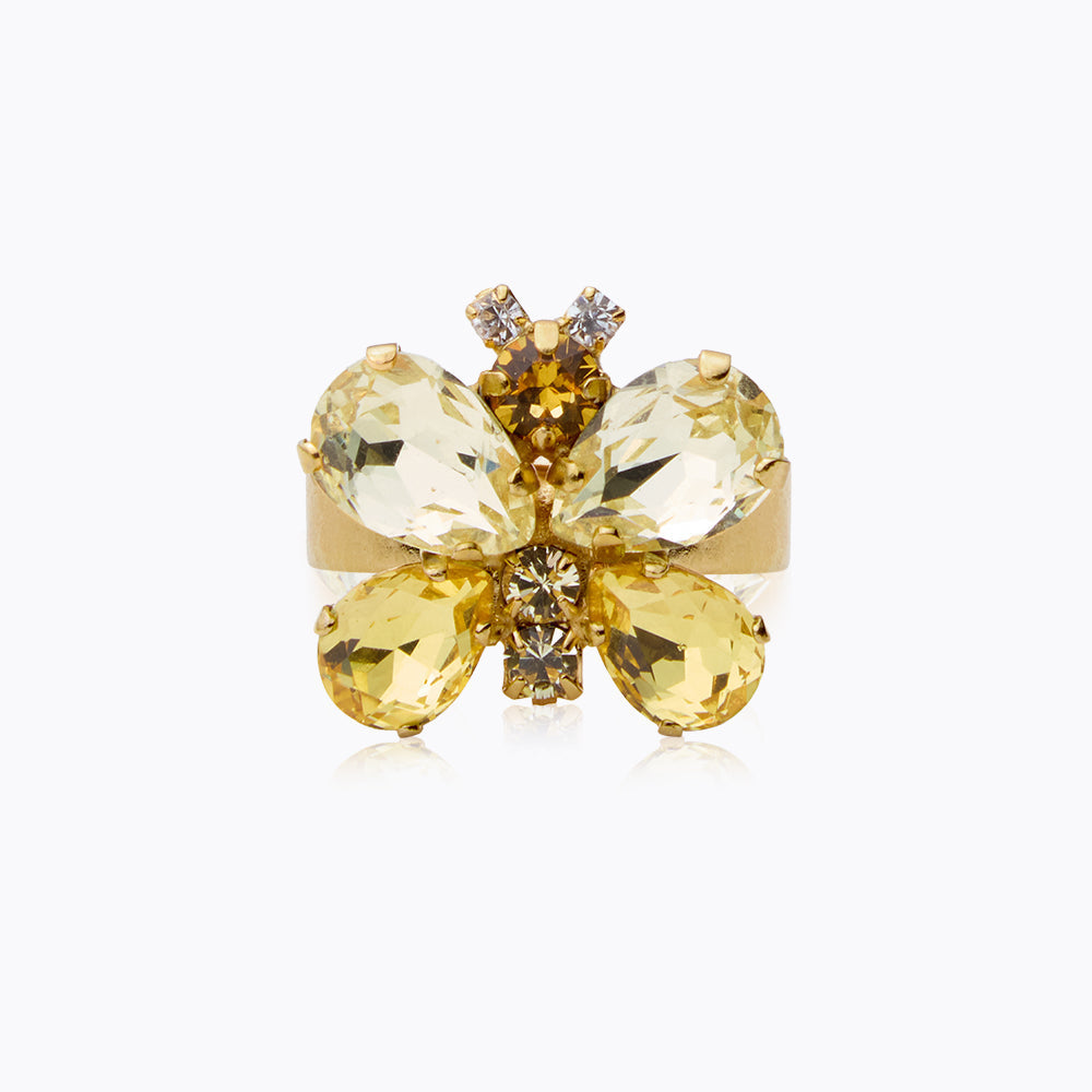 Caroline Svedbom Butterfly Ring Gold Yellow Combo