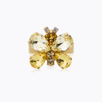 Caroline Svedbom Butterfly Ring Gold Yellow Combo