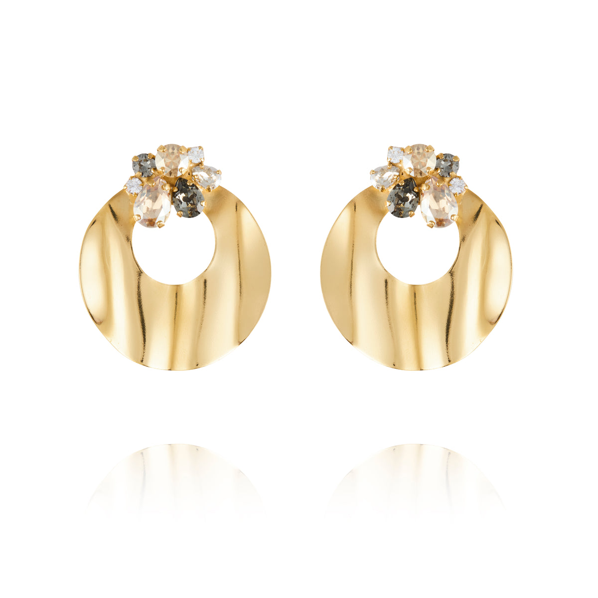 Caroline Svedbom Cay Earrings Gold Black Golden Combo