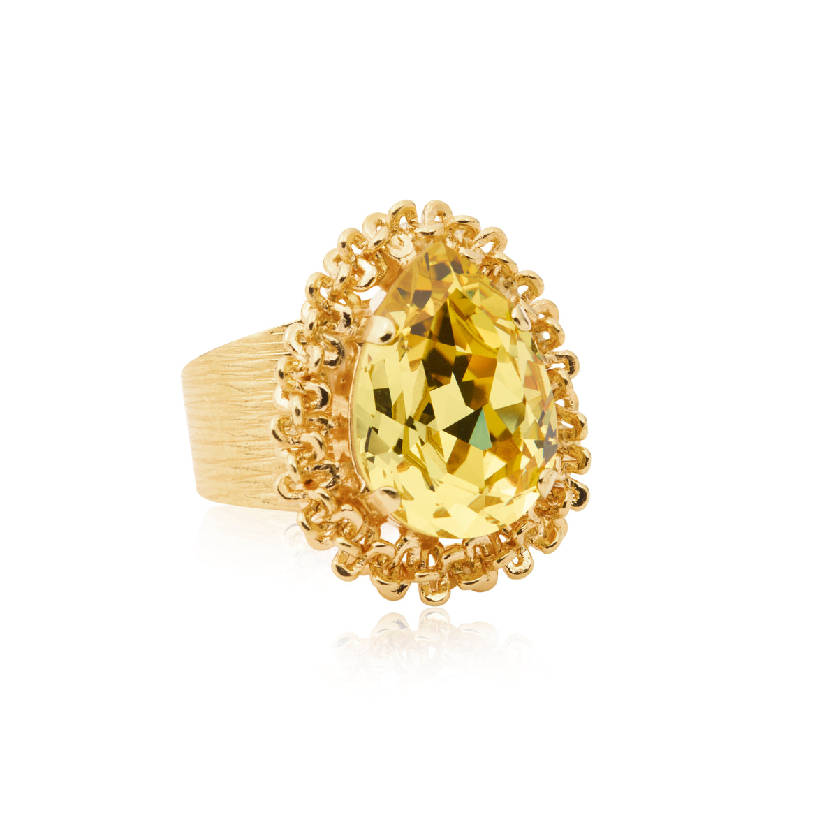 Caroline Svedbom Classic Gemma Ring Gold Dark Jonquil