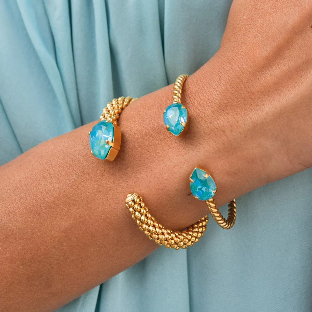 Caroline Svedbom Classic Rope Bracelet Ice Blue- Gold 