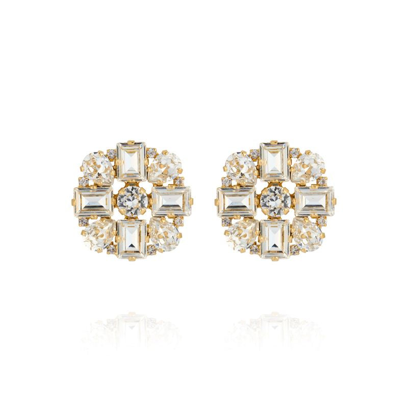 Caroline Svedbom Diora Statement Earrings - Gold Crystal