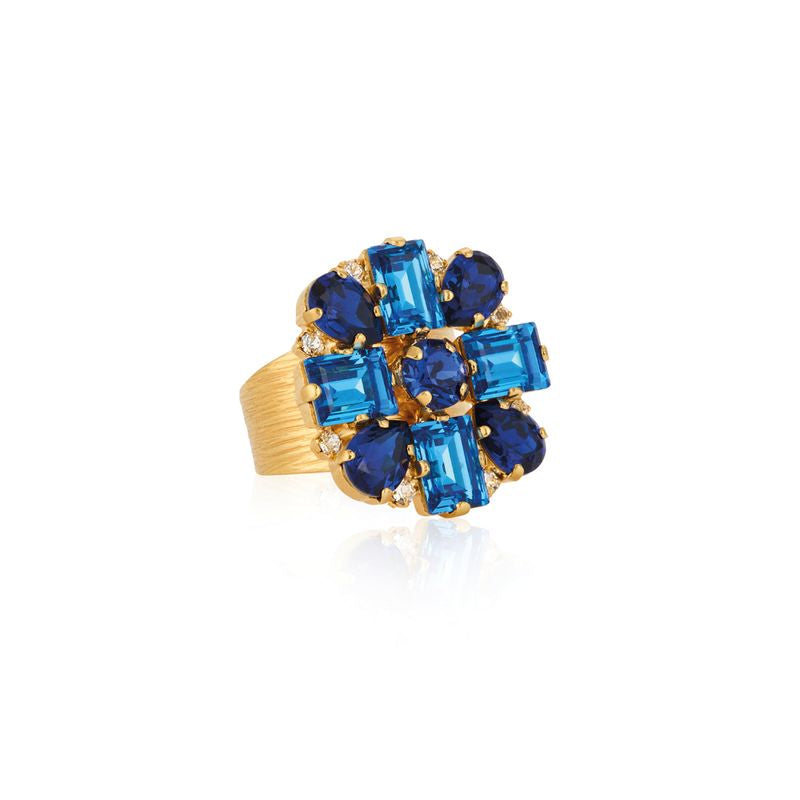Caroline Svedbom Diora Statement Ring Ice Blue