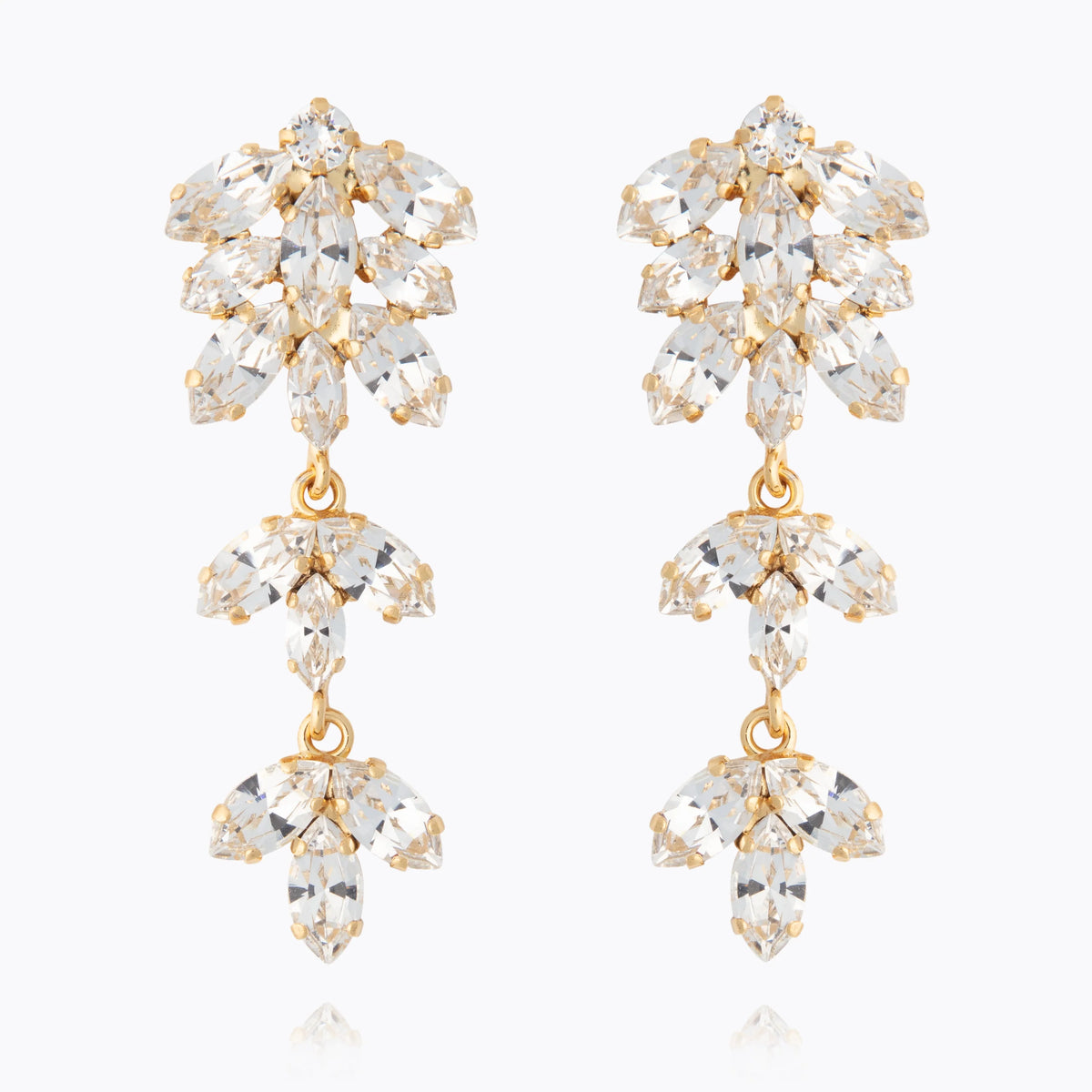 Caroline Svedbom Falling In Love Earrings Gold Crystal
