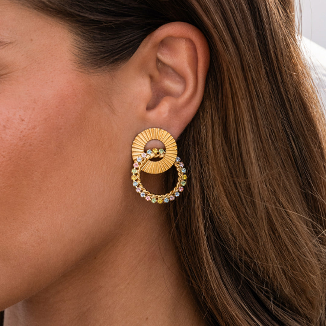 Caroline Svedbom Gianna Earrings Gold Pastel Combo