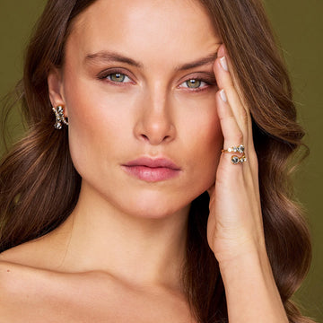 Caroline Svedbom Halo Earrings Gold - Black Diamond