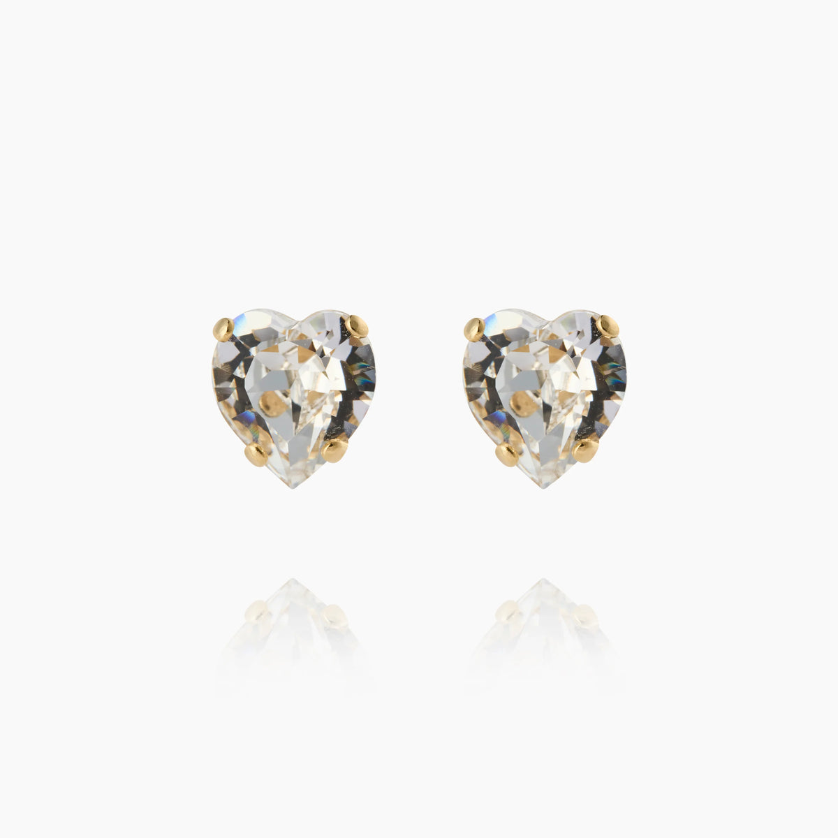 Caroline Svedbom Heart Earrings Crystal Gold