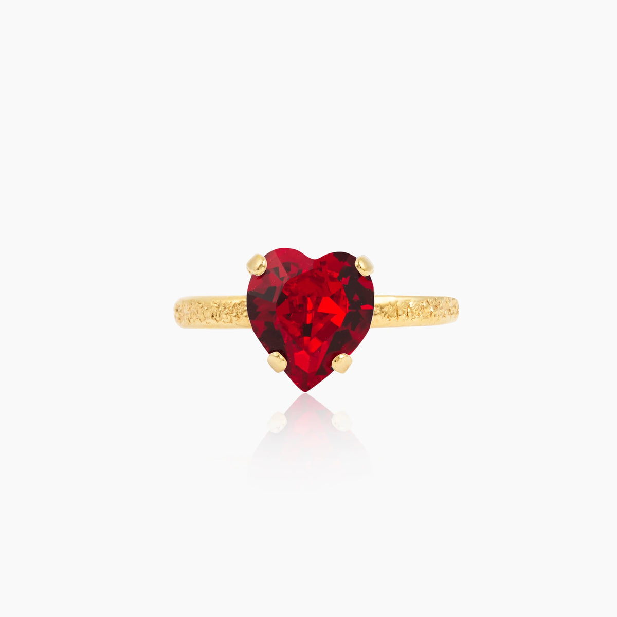 Caroline Svedbom Heart Ring Light Siam Gold