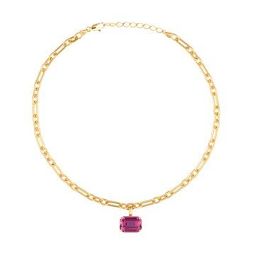 Caroline Svedbom Lydia Chain Necklace Gold Dark Rose