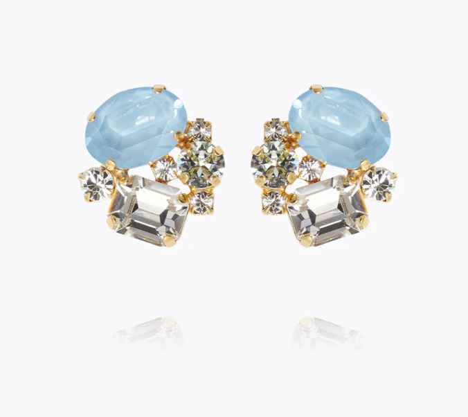 Caroline Svedbom Mini Carolina Earrings Gold Sky Blue Combo